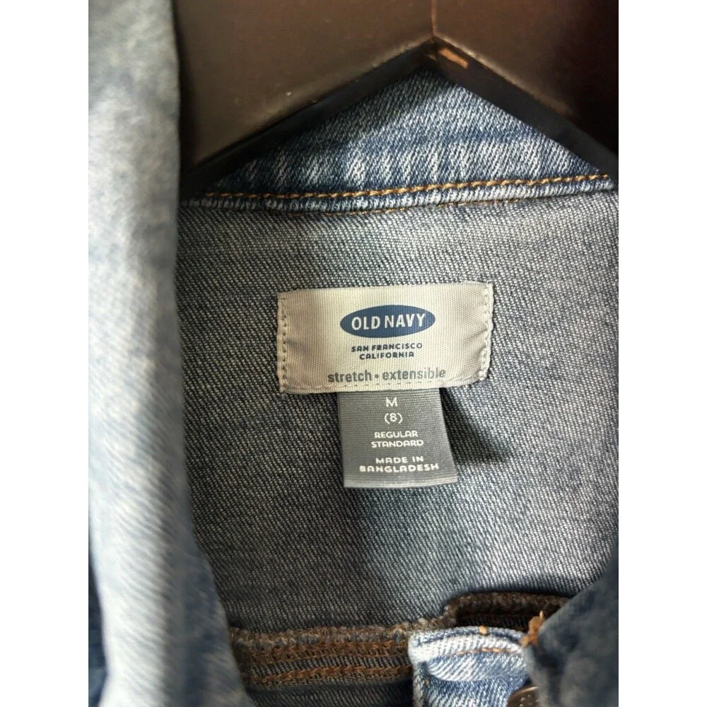 Old Navy Jean Jacket Girls Size Medium 8 Blue Denim Layer Closet Staple Trucker